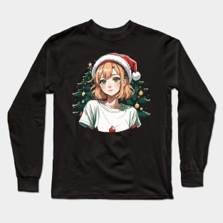 Christmas Anime Girl Long Sleeve T-Shirt